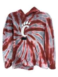 Tie Dye "C" Hoodie Sweatshirt - Red/Black
